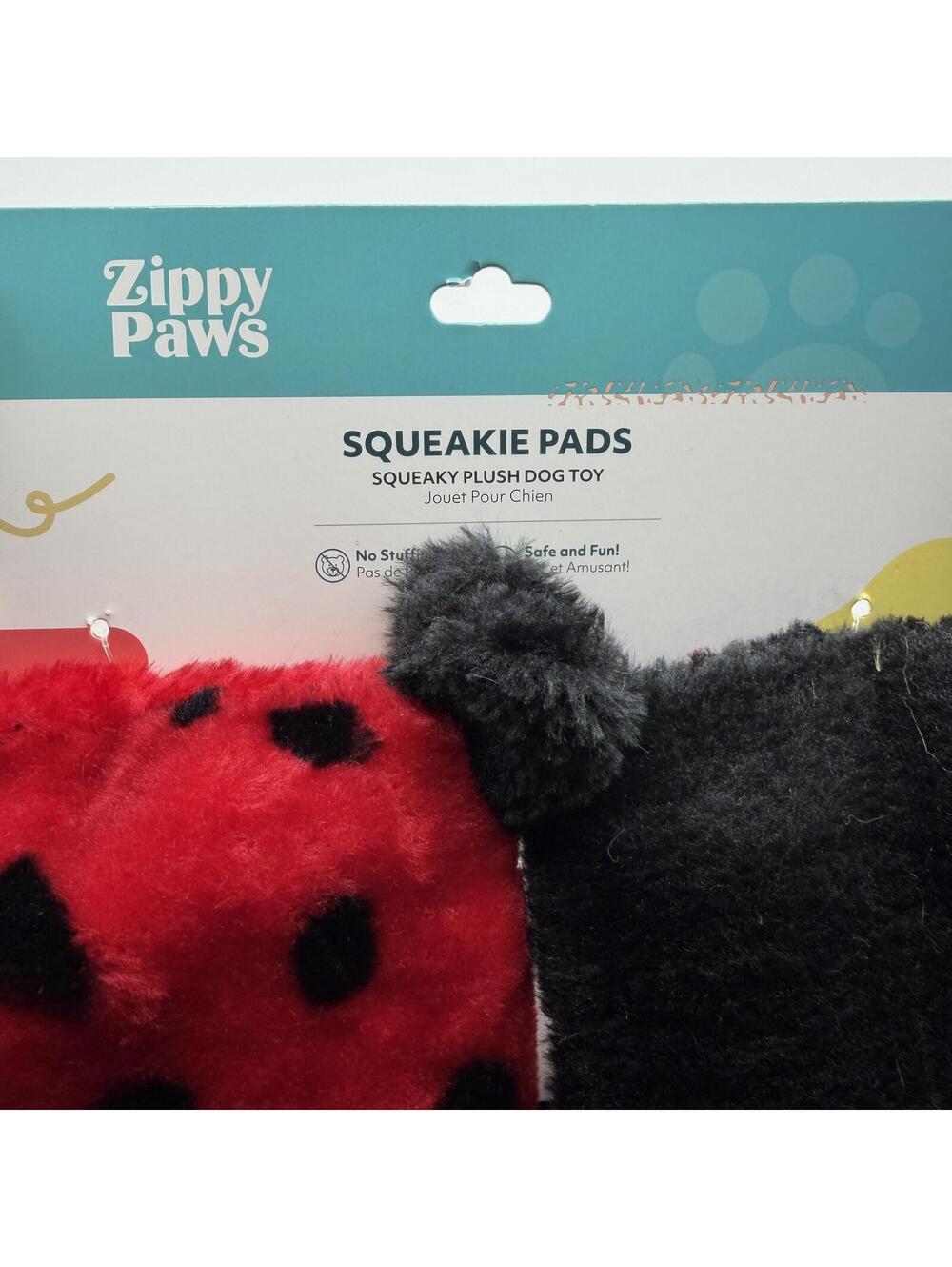 ZippyPaws Squeakie Pads 2 Pack Ladybug and Panda Squeaky Dog Toys Zippy Paws - Picture 5 of 6